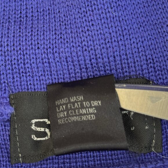 Vintage Slalom Mens Ski Sweater Royal Blue Neon Lime Fuchsia 80s 90s LG 1/4 Zip - Picture 8 of 12